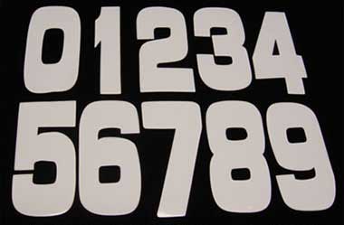 Number decals for pw50 in white